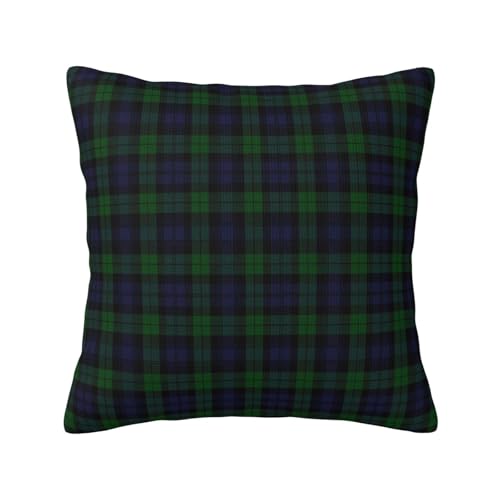 Chlgear Black Watch Tartan Plaid Throw Pillow Covers Square Pillowcases Cushion Cover For Sofa Couch Bed Double Sided 18X18 Inch
