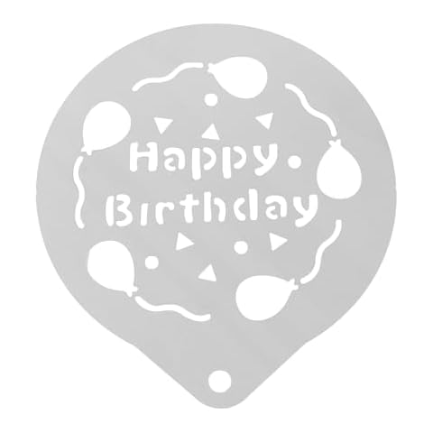 Cabilock Happy Birthday Coffee and Cake Stencils Cover