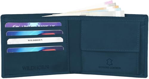 Image of WildHorn Genuine Leather Wallet for Men | Slim Bifold Wallet with RFID Blocking | Multiple Card Slots & Coin Pocket | Premium Leather Mens Wallet
