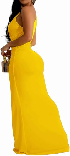 Image of SxClub Formal Dress for Women Cocktail Sexy Bodycon Sleeveless Evening Party Floor Length Long Prom Dresses