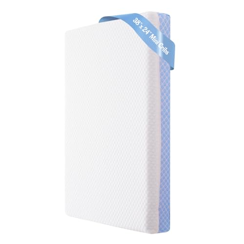 Vomiliku Mini Crib Mattress - 38x24x4 Inch Dual Sided Memory Foam Baby Mattress with Breathable...
