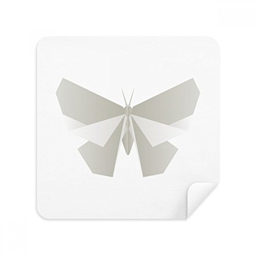 Chiffon origami papillon blanc essuie-lunettes et écran en suédine x2
