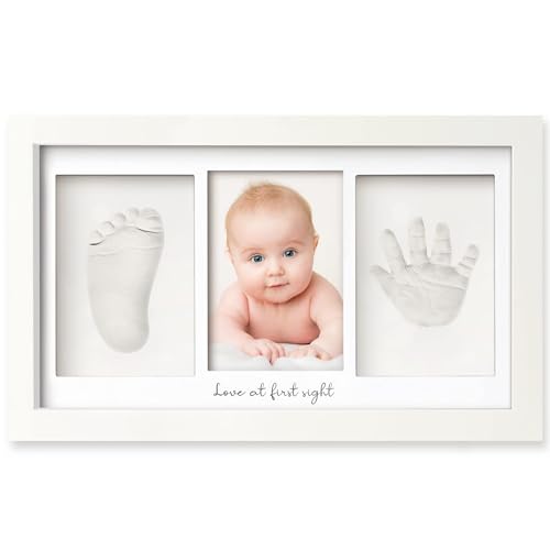 Image of Baby Hand and Footprint Kit - Baby Footprint Kit, Newborn Keepsake Frame, Baby Handprint Kit,Personalized Baby Gifts,Nursery Decor,Baby Shower Gifts for Girls Boys (Alpine White)