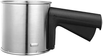3 Cup Flour Sifter for Baking, Handheld Strainer Sifter Stainless Steel, Hand Crank Squeeze Sieve for Baking w/Comfortable Handle for Flour Powdered Sugar Cake - Baker Supplies