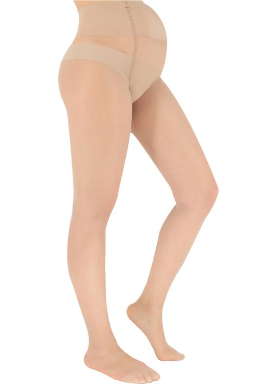 Franzoni Medias Maternity 20 Deniers, Medias Transparentes de Maternidad para Mujeres, Medias para Embarazadas – Made in Italy (Miel, 4)