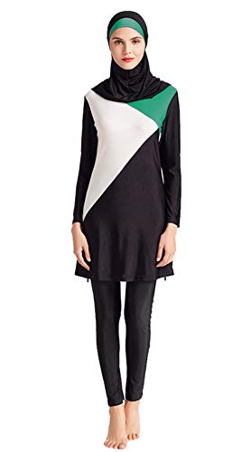 Alaysom Muslim Swimsuit Modesty Swimming Costume Modest Swimwear Full Coverage Beachwear Swim Suit (Green, 5XL)