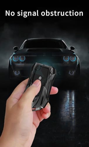 Image of Racer Car Key Cover Compatible with Skoda Kushaq, Slavia & Kylaq | 3 Button Metal Smart Key Case | Premium Waterproof Soft Silicone Key Shell with Keychain