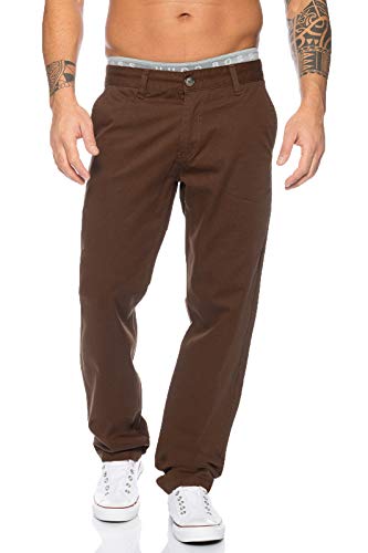 Rock Creek Herren Designer Chino Stoff Hose Chinohose Regular Fit Herrenhose W29-W40 RC-2083 [RC-2083 - Braun - W36 L34]