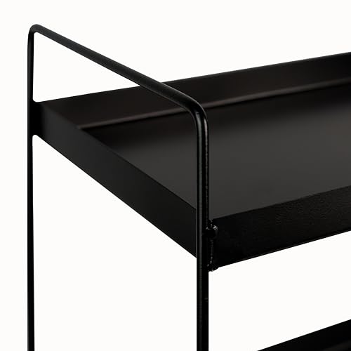 Image of SJC GLOBAL Premium 3 Tier Heavy Duty Metal Storage Rack - Multipurpose Kitchen Spice Organizer, Masala Stand, Bathroom Shelf & Cosmetic Holder, Kitchen Storage Rack - Freestanding Matte Black