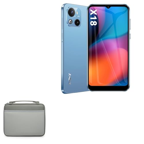 BoxWave Case Compatible with Xgody X18 - Hard Shell Briefcase, Slim Messenger Bag Briefcase Cover Side Pockets - Pewter