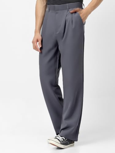 Image of Urbano Fashion Men's Loose Baggy Fit Solid Korean Pants Stretchable