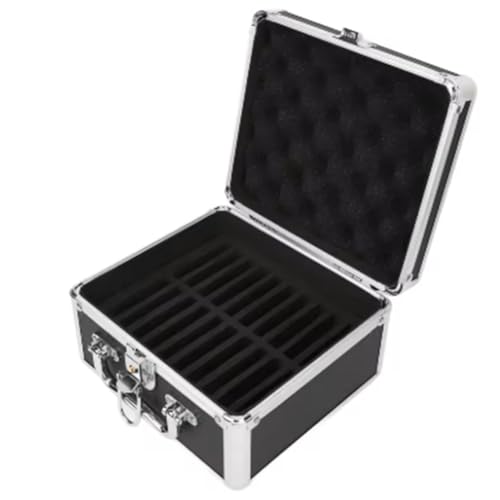 Paaruter Caja de Almacenamiento para Disco Duro de 2,5 Pulgadas, Asa Cómoda, Caja para Disco Duro de 20 Bahías, Cerradura de Seguridad de Aleación de Aluminio Doble para el Hogar