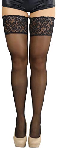 Image of ToBeInStyle Women's Thigh Highs With Smooth Silicone Lace