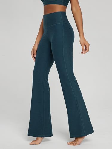 ODODOS Women's Powerful Tummy Control Flared Yoga Pants 2.0 High Waist Gym Workout Bootcut Leggings with Inner Pocket - 29" Inseam, Lyon Blue Heather, XX-Large - Thumbnail 2