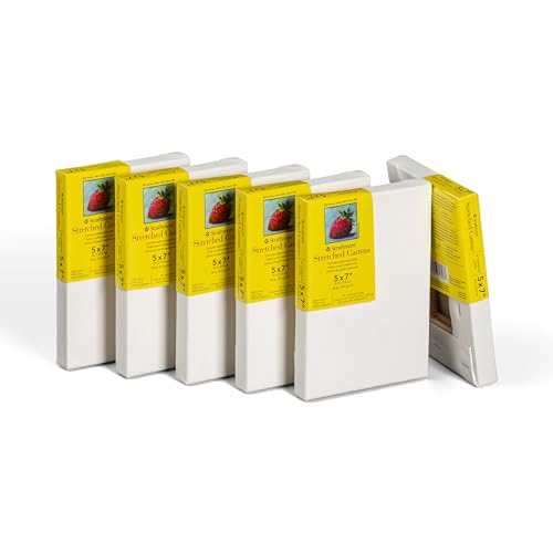 Strathmore 300 Series Traditional Stretched Canvas Pack, 5x7 inch, 6 Pack, Art Canvas for Students Professionals by Strathmore - Used condition - US$14.39