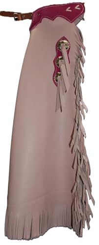 Made In U.S.A. Kids Leather Rodeo Chaps/Pink Kids Chaps/R Bar K (9/10)