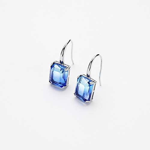 Blue Tourmaline Dangle Drop Earrings Gradient Color Baguette Cut Cz Earrings For Women Girls #TOP2