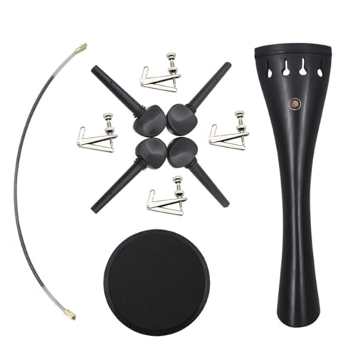 Holibanna 1 Set Ebony Cello Accessories Toolkit for Maintenance Non Slip Mat Tail Rope Knobs Fine Tuners Lightweight Durable Easy to Use Cello Supplies Assorted Color