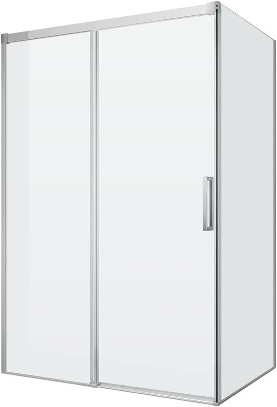Yellowshop - ZEN Box doccia 2 lati vetro trasparente 8 mm scorrevole anticalcare H 200 cm telaio alluminio finitura simil acciaio (120x80)