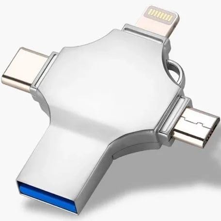4 in 1 OTG Pendrive, USB 3.0 Flash Drive for iPhone, iPad, iPod, Samsung Galaxy S9/S9+/S7/S7 Edge/S6/S6 Edge/S5/S5 Plus (64gb) (B0D5S6VG6G) Amazon Price History, Amazon Price Tracker