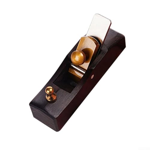 Besttoolifes Mini rabot à main, corps en bois d'ébène, lame en acier poli, compact 8 x 2 x 2,2 cm, finition lisse pour projets de menuiserie et de menuiserie (à fond plat)