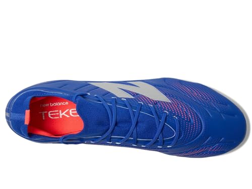 New Balance Unisex-Adult Tekela Team Low Laced FG V5 Soccer Shoe, Blue Gemstone/Energy Red/Silver, Men 11 M/Women 12.5 W