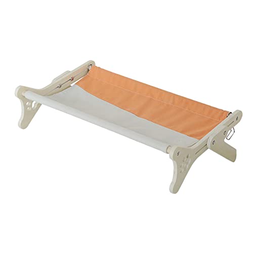 Estante para ventana de gato con marco de madera silla naranja 4