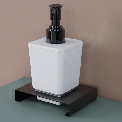 Image of Plantex Shampoo Dispenser /Stainless Steel and ABS Soap Dispenser for Bathroom /Hand Wash Dispenser /Bathroom Accessories - Table Top (Black & ABS)