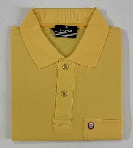 Image of COLDPLAY Men's Cotton Blend Solid Polo T-Shirt | Men's Half Sleeve Polo T-Shirt