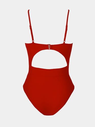 Image of CUPSHE Women's One Piece Swimsuit Sexy Black Cutout Scallop Trim Bathing Suit