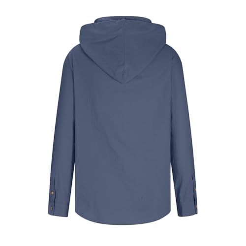 Button Down Hoodies for Men with Chest Pocket - Long Sleeve Casual Hooded Sweatshirt Lightweight Breathable Fall Outfits4