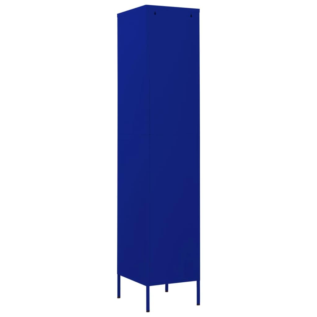 vidaXL Armario Taquilla Casillero Escuela Libros Archivos Almacenamiento Oficina Archivador Habitación de Acero Azul Marino 35x46x180 cm