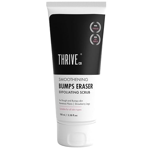 Smoothening Bumps Eraser Exfoliating Body Scrub For Bumpy & Dry Skin, Strawberry Legs, Keratosis Pilaris, Ingrown Hair | Glycolic Acid, Lactic Acid | For Men & Women | All Skin Types |