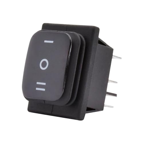 Interrupteur à bascule étanche IP65 DPDT 6 broches ON-OFF-ON 220V avec voyant vert