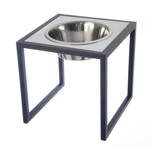 Comedouro Elevado para Cães Grandes, Extrutura de Alumínio com Pintura Eletrostática, Tigela Inox Re