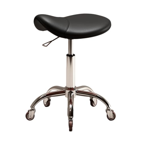 Taburete ergonómico con ruedas, giratorio de 360° y altura ajustable para oficina en casa, salón y clínica, taburete de apoyo de postura móvil