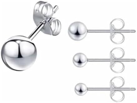Trio de brincos de bolinha 3mm 4mm e 5mm em aço cirúrgico