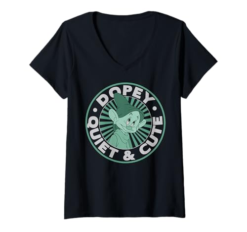 T-shirt Col V Disney Blanche-Neige Idée Cadeau Idéale pour Femme