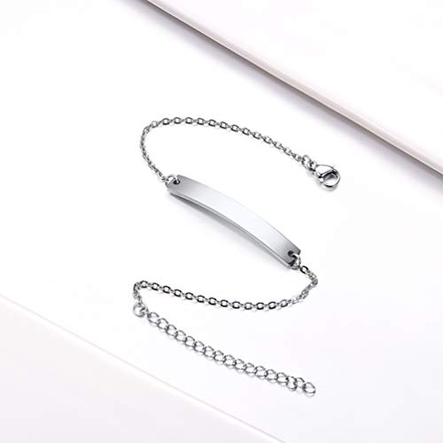 Prosteel Personalized Custom Bracelet Stainless Steel Chain Id Bar Bangle Men Women Name Coordinates Jewelry Gift Friendship Bracelets #TOP5