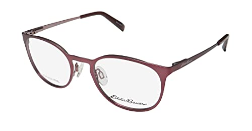 Eddie Bauer 32205 Womens/Ladies Oval Full-Rim Flexible Hinges Eyeglasses/Eyewear (49-19-135, Wine)