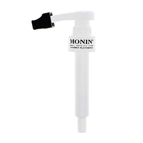 Monin - Syrup Pump, Exclusively for 750ml (25.4 fl oz) Glass Bottles | Mess-Free Dispensing + Tip Cover Included (White)