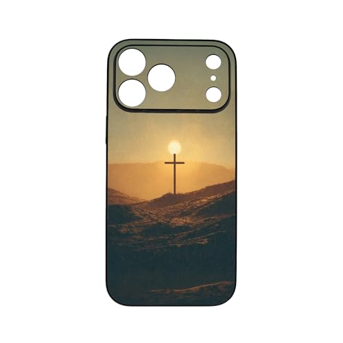 qizjio Sunset Cross Phone Case Shockproof Protective Christian Jesus Phone Cases for iPhone 17 Pro Max
