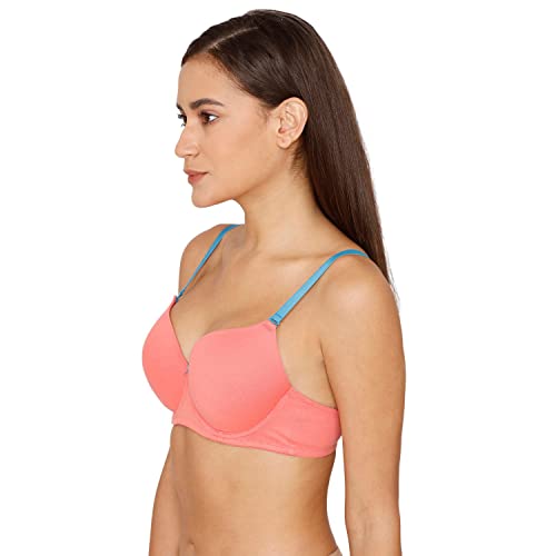 Image of Rosaline Padded Wired 3 /4th Coverage T-Shirt Bra - Georgia Peach