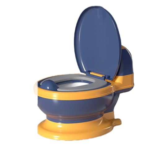 子供用トイレトレーニング 多機能 取り外して洗える 携帯便利 滑り止め 尿漏れ防止 お掃除ブラシ付き ベビー便座 1-8歳の赤ちゃん 女の子 男の子に最適 幼児 子供用トイレ おしゃれかわいいトイレトレイン (ブルーイエロー,PUモデル)