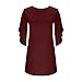 Women's Round Neck Dress Half Bell Sleeve Business Casual Loose Fit Mini Dresses Flowy Fashion Solid Color Clothes S-2XL