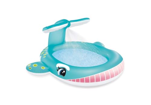 Image of LONGMIRE Inflatable Whale Spray Kiddie Portable & Foldable Kids Swimming Pool Outdoor & Indoor Baby Bath Tub Water Pool for 10 Years Up Kids and Adults