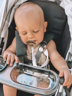 Miniatura 7 de Ali+Oli Juego de 3 clips para chupete de lino (10 x 1 pulgada), para chupones y mordedores para recién nacidos, clips Binky, clips para chupetes sin