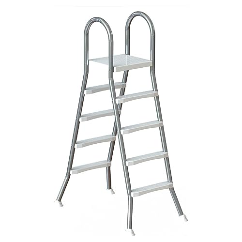 Pool Escalera Escalera de Piscina elevada de 132 cm de Altura, de plástico, Antideslizante, con Pedal de Repuesto para Piscinas, spas y Aguas Termales, Carga máxima de 227 kg, 4 escalones.