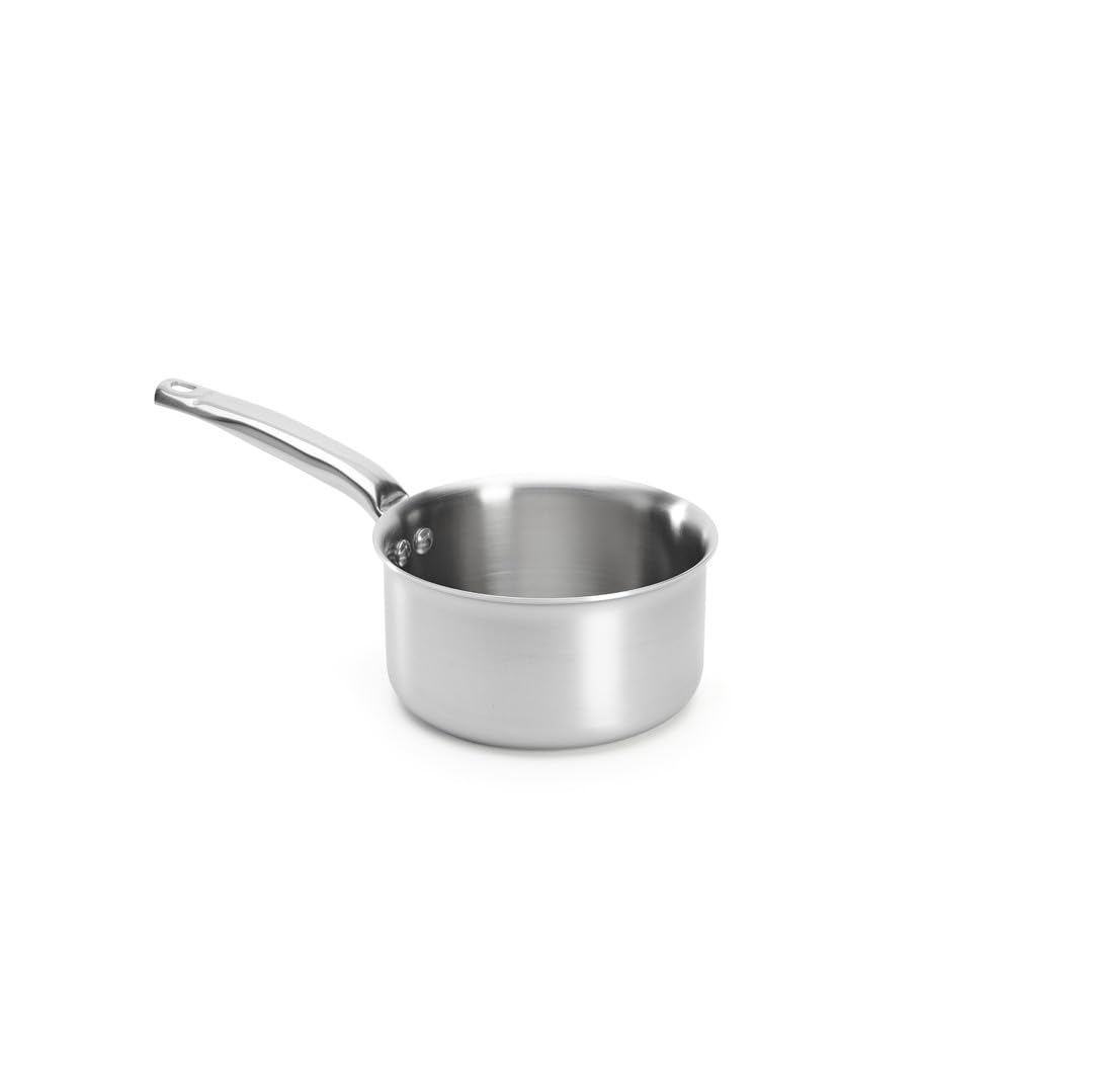 De Buyer - Casserole en inox 3 couches ALCHIMY - 16 cm - Fabriquée en France, Maîtrise de la Cuisson, Inox 18/10, Tous Feux + Four, Finition Poli Brossé