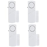 JYtrend Window Door Alarm, Burglar Security Magnetic Sensor (4 Pack)